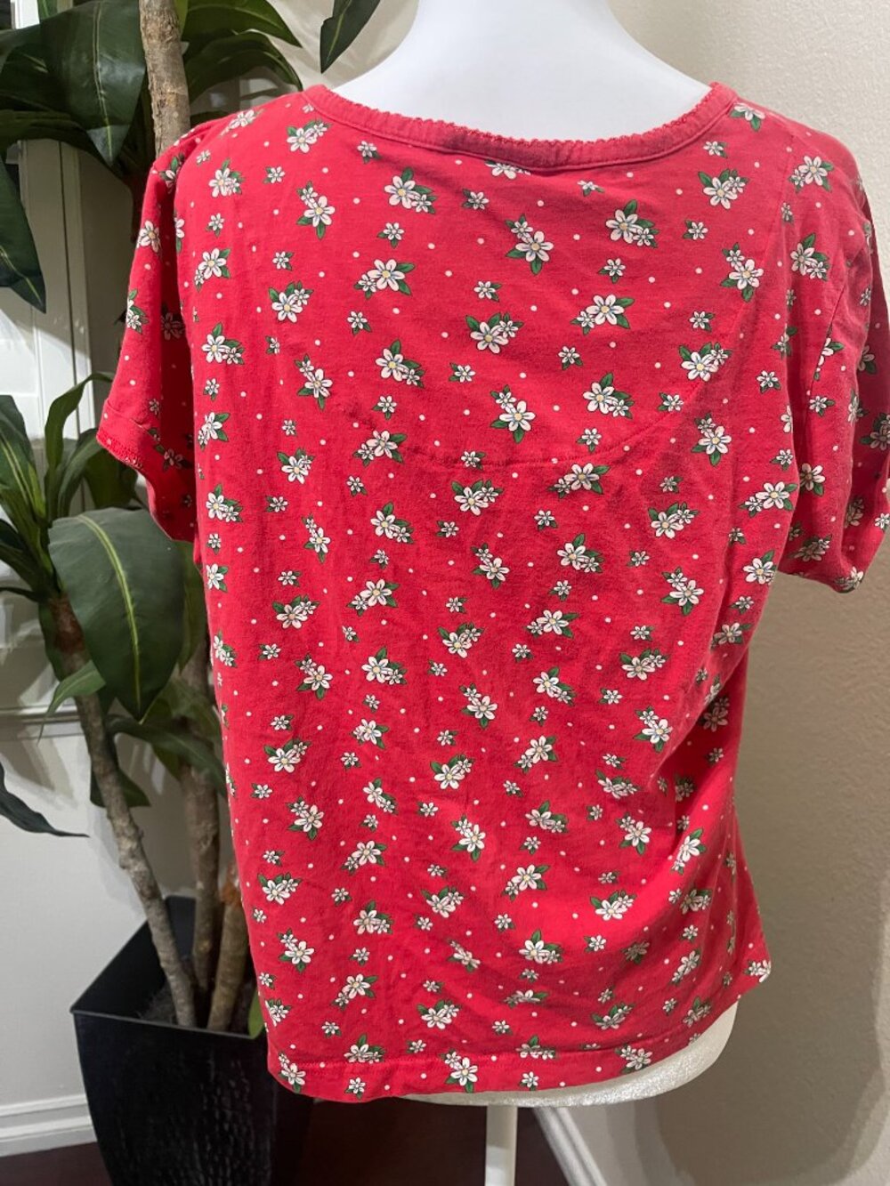 Vintage 90s Mary Engelbreit DreamWear Cherry Cotton Top L - Picture 3 of 9